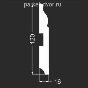Плинтус Deartio P3.120.16 Белый под покраску 16х120х2070 мм (пог. м)
