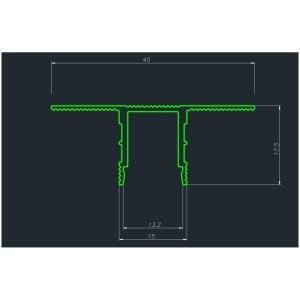 Плинтус Pro Design 534 теневой скрытый Чёрный 17,5 × 45 × 2700 мм (пог. м)