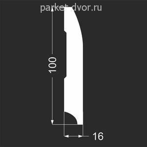 Плинтус Deartio P20.100.16 Белый под покраску 16х100х2070 мм (пог. м)