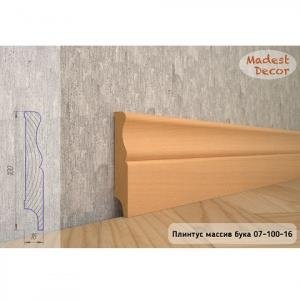 Плинтус Madest Decor из массива бука 07-100-16 (пог. м)