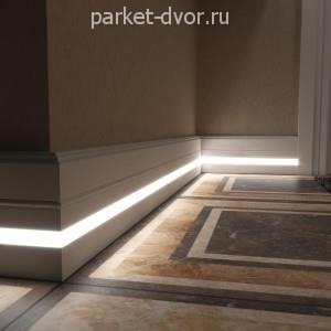 Плинтус Evrowood Белый PN 120 LED 16х110х2000 мм (пог. м)