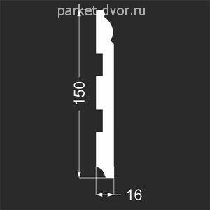 Плинтус Deartio P4.150.16 Белый под покраску 16х150х2070 мм (пог. м)