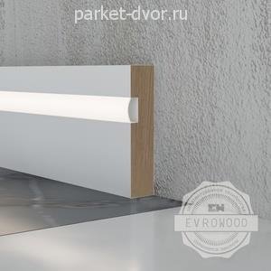 Плинтус Evrowood Белый PN 021 LED с подсветкой 16х70х2000 мм (пог. м)