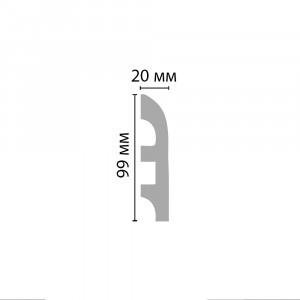 Плинтус Decomaster A016 20х99х2000 мм (пог. м)