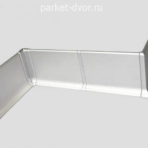 Алюминиевый плинтус Евротрим 2157 Матовое серебро 10х60 мм (пог. м)
