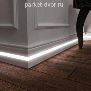 Плинтус Evrowood Белый PN 030 LED 16х80х2000 мм (пог. м)
