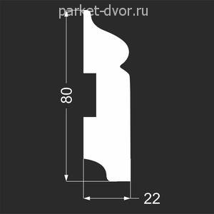Плинтус Deartio P11.80.22 Белый под покраску 22х80х2070 мм (пог. м)