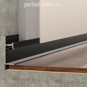 Плинтус Pro Design 7210 скрытый теневой Чёрный RAL 9005 17.5х52 мм (пог. м)