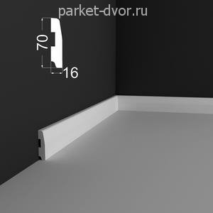 Плинтус Deartio P12.70.16 Белый под покраску 16х70х2070 мм (пог. м)