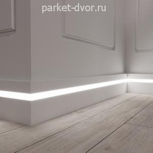 Плинтус Evrowood Белый PN 101 LED 16х100х2000 мм (пог. м)