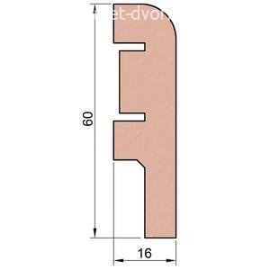 Плинтус МДФ CoSca Artiva EP02 Дуб Сноу 16х60х2400 мм (пог. м)