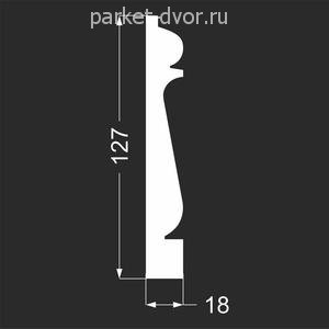 Плинтус Deartio P25.127.18 Белый под покраску 18х127х2070 мм (пог. м)