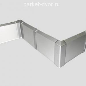 Алюминиевый плинтус Евротрим 2158 Матовое серебро 10х70 мм (пог. м)