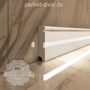 Плинтус Evrowood Белый PN 030 LED 16х80х2000 мм (пог. м)
