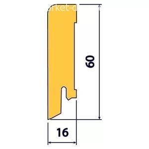 Плинтус шпонированный Tarkett Ash Gray PL 16х60х2400 мм (пог. м)
