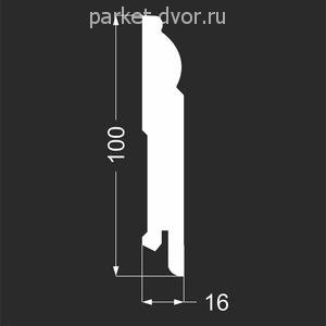 Плинтус Deartio P4.100.16 Белый под покраску 16х100х2070 мм (пог. м)