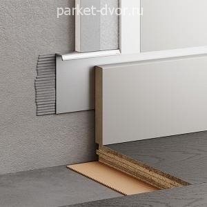 Плинтус Micro 74-25-15 Скрытый Mini Серебро 14.5х50х2050 мм (пог. м)