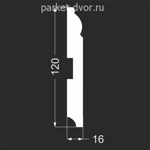 Плинтус Deartio P4.120.16 Белый под покраску 16х120х2070 мм (пог. м)