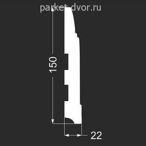 Плинтус Deartio P13.150.22 Белый под покраску 22х150х2070 мм (пог. м)