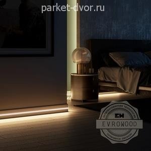 Плинтус Evrowood Белый PN 050 LED 12х80х2000 мм (пог. м)