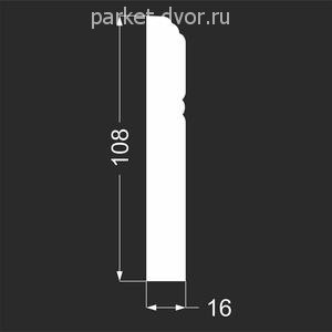 Плинтус Deartio P7.108.16 Белый под покраску 16х108х2070 мм (пог. м)