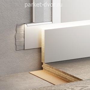Плинтус Micro 74-25-15 Скрытый Mini Серебро 14.5х50х2050 мм (пог. м)