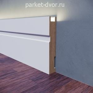 Плинтус Evrowood Белый PN 102 LED 16х100х2000 мм (пог. м)