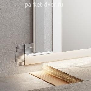 Плинтус Micro 98-69-20 Скрытый теневой Серебро 14.5х20х2500 мм (пог. м)