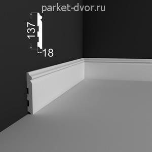 Плинтус Deartio P8.137.18 Белый под покраску 18х137х2070 мм (пог. м)