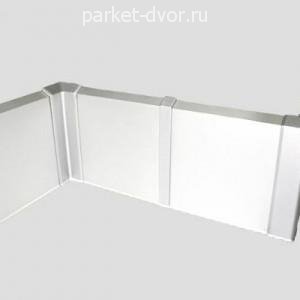 Алюминиевый плинтус Евротрим 2642 Матовое серебро 10х100 мм (пог. м)