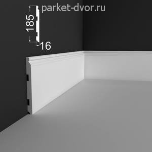 Плинтус Deartio P19.185.16 Белый под покраску 16х185х2070 мм (пог. м)