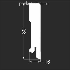 Плинтус Deartio P6.80.16 Белый под покраску 16х80х2070 мм (пог. м)