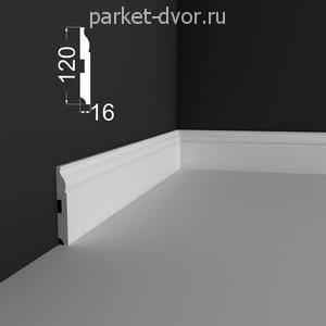 Плинтус Deartio P3.120.16 Белый под покраску 16х120х2070 мм (пог. м)