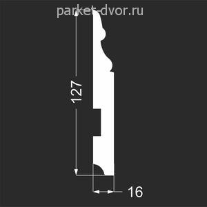 Плинтус Deartio P24.127.16 Белый под покраску 127х16х2070 мм (пог. м)