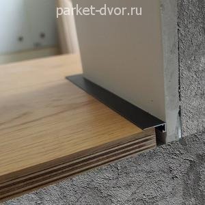 Скрытый плинтус Ликорн Микро Лайн С-05.25.3 Чёрный 6х16 мм (пог. м)