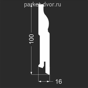 Плинтус Deartio P3.100.16 Белый под покраску 16х100х2070 мм (пог. м)