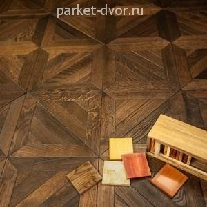 Инженерный модульный паркет Kochanelli Квадро Дуб Тёмный 441х441х15 мм