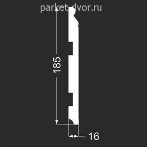 Плинтус Deartio P19.185.16 Белый под покраску 16х185х2070 мм (пог. м)