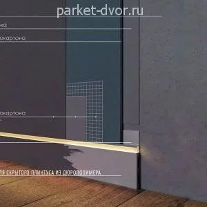 Вставка для скрытого плинтуса из дюрополимера 13х80х2000 мм (пог. м)