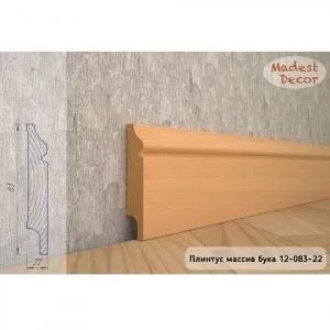 Плинтус Madest Decor из массива бука 12-83-22 (пог. м)