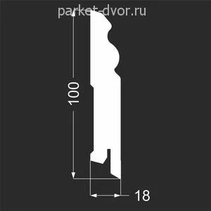 Плинтус Deartio P5.100.18 Белый под покраску 18х100х2070 мм (пог. м)