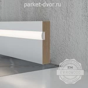 Плинтус Evrowood Белый PN 021 LED с подсветкой 16х70х2000 мм (пог. м)