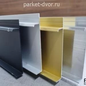 Плинтус Pro Design Universal 235 скрытый Чёрный RAL 9005 анодированный 14.5х80 мм (пог. м)