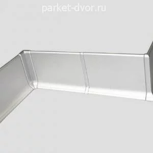 Алюминиевый плинтус Евротрим 2157 Матовое серебро 10х60 мм (пог. м)
