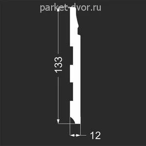 Плинтус Deartio P23.133.12 Белый под покраску 12х133х2070 мм (пог. м)