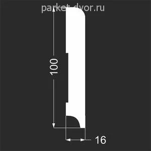 Плинтус Deartio P2.100.16 Белый под покраску 16х100х2070 мм (пог. м)