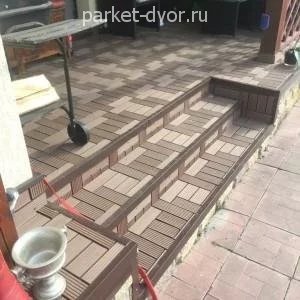 Садовый паркет из ДПК MasterDeck Венге 25х300х300 мм