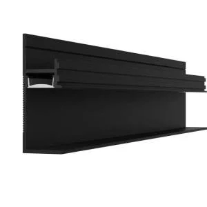 Плинтус AluminiumPro AL13-7210 теневой скрытый RAL9005 Чёрный 17.5х25х48.5х2700 мм (пог. м)