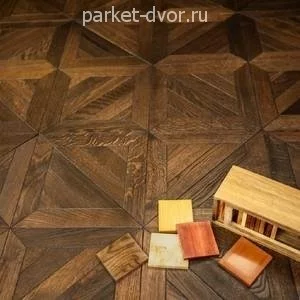 Инженерный модульный паркет Kochanelli Квадро Дуб Тёмный 441х441х15 мм