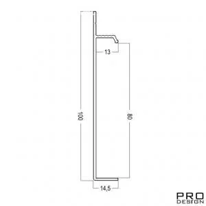 Плинтус Pro Design Universal 235 скрытый Чёрный RAL 9005 анодированный 14.5х80 мм (пог. м)